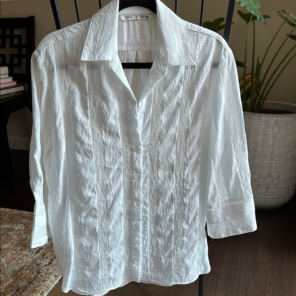 Zara Textured Striped Blouse